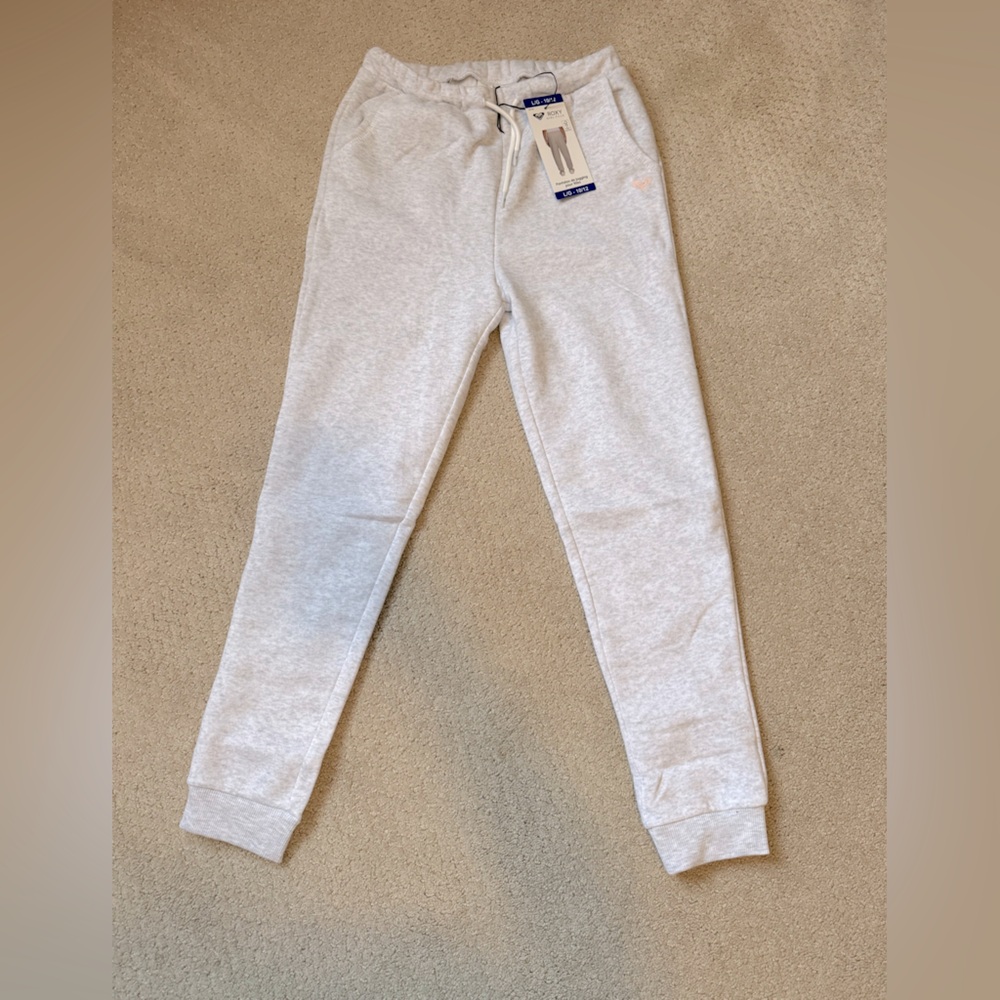 Roxy Girl Light Heather Grey Joggers NWT